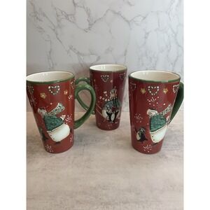 Vtg Noble Excellence "Snow Mates" latte mugs Discontinued